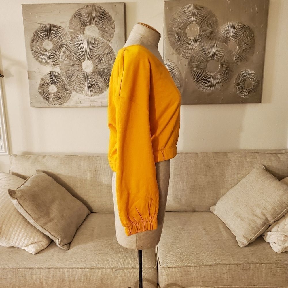BP V-neck Fleece Sweatshirt size Medium in Orange Slice - NEW - Picture 5 of 10